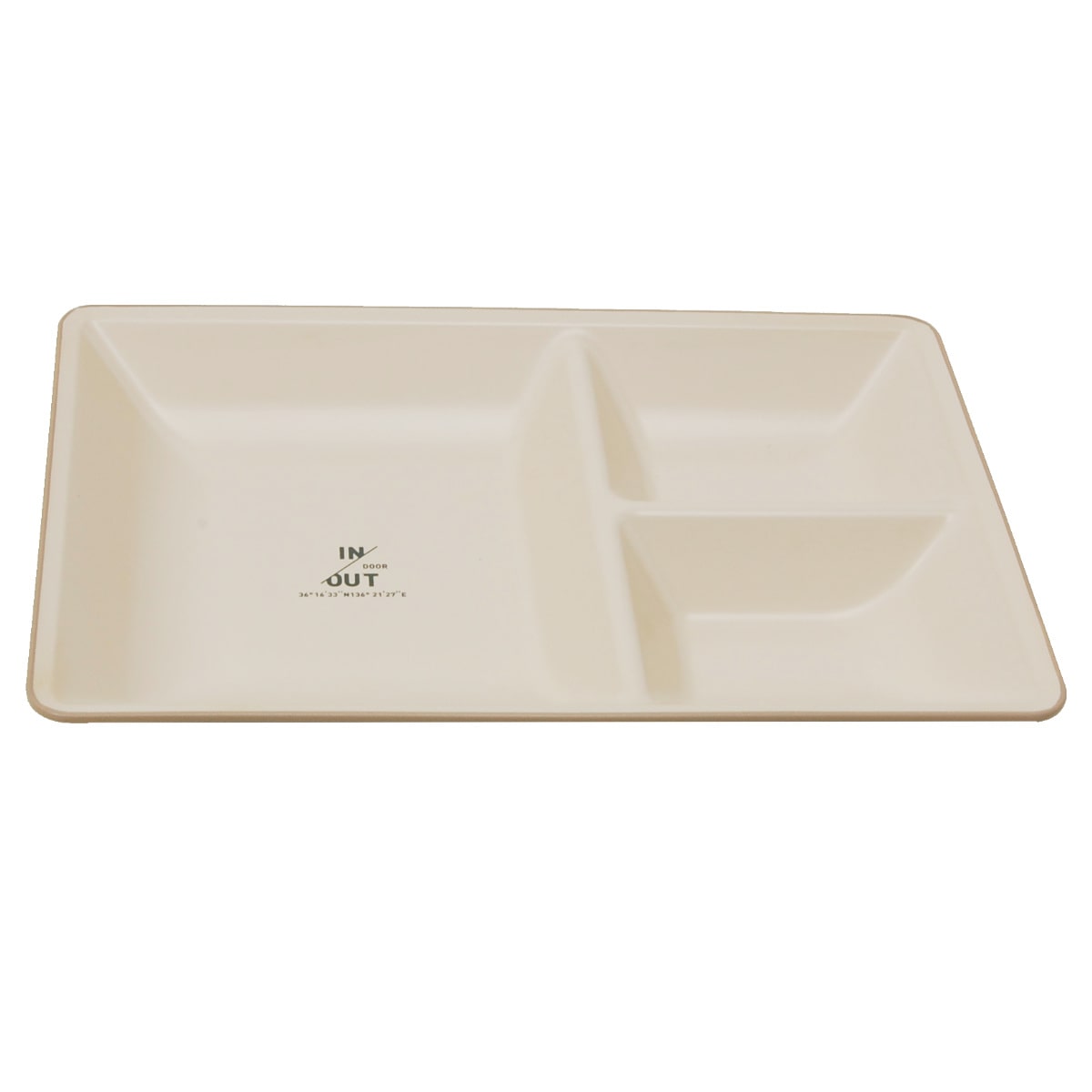 ランチプレート 27cm 角 IN／OUTDOOR プラスチック 日本製 （ 食洗機対応 電子レンジ対応 仕切り皿 抗菌 深め 長角 ワンプレート 食器 皿 洋食器 割れにくい 抗菌加工 ランチ皿 大皿 レクタングル 仕切皿 おしゃれ かわいい ） 【 ブラウン 】