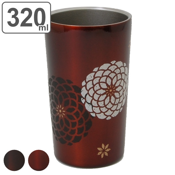 タンブラー 320ml ステンレス 真空二重構造 百華 コップ 日本製 （ ステンレスタンブラー 保温 保冷 マグカップ 保温タンブラー 保温マグ カップ マグ 保冷タンブラー 和柄 おしゃれ かわいい 和モダン 花柄 ） 【 春慶 】