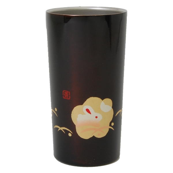 タンブラー 450ml ステンレス 真空二重構造 ハンコうさぎ コップ 日本製 （ ステンレスタンブラー トール 保温 保冷 マグカップ 保温タンブラー 保温マグ カップ マグ 保冷タンブラー 和柄 おしゃれ かわいい 和モダン うさぎ ） 【 溜 】