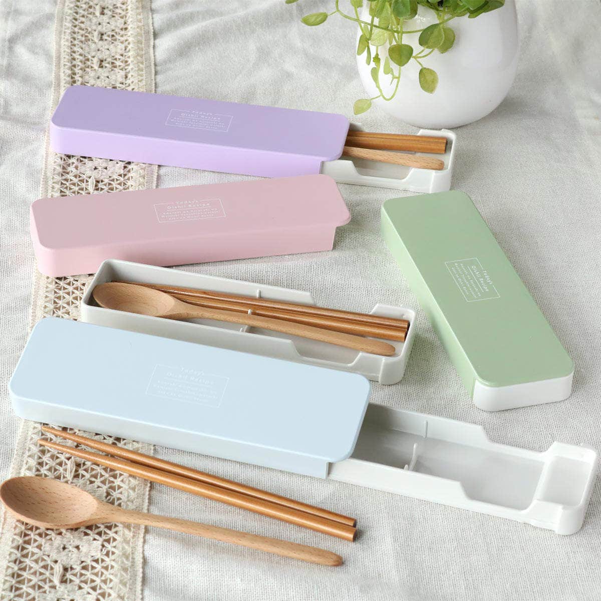 コンビセット 箸 スプーン 18cm iro iro スライド （ カトラリーセット お箸 カトラリー セット 女子 お弁当用 弁当 お弁当 持ち運び 携帯用 女性 ） 【 ピーチ 】