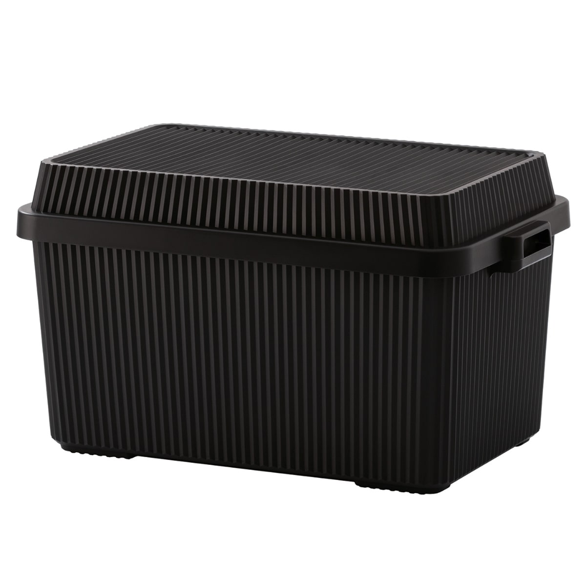 収納ボックス 83L 深型 スタックアップコンテナー83 （ コンテナボックス 蓋付き フタ付き 座れる 収納ケース 頑丈箱 日本製 アウトドア コンテナ キャンプ 屋外 屋内 収納 大容量 ボックス ケース 工具箱 プラスチック ） 【ブラック】