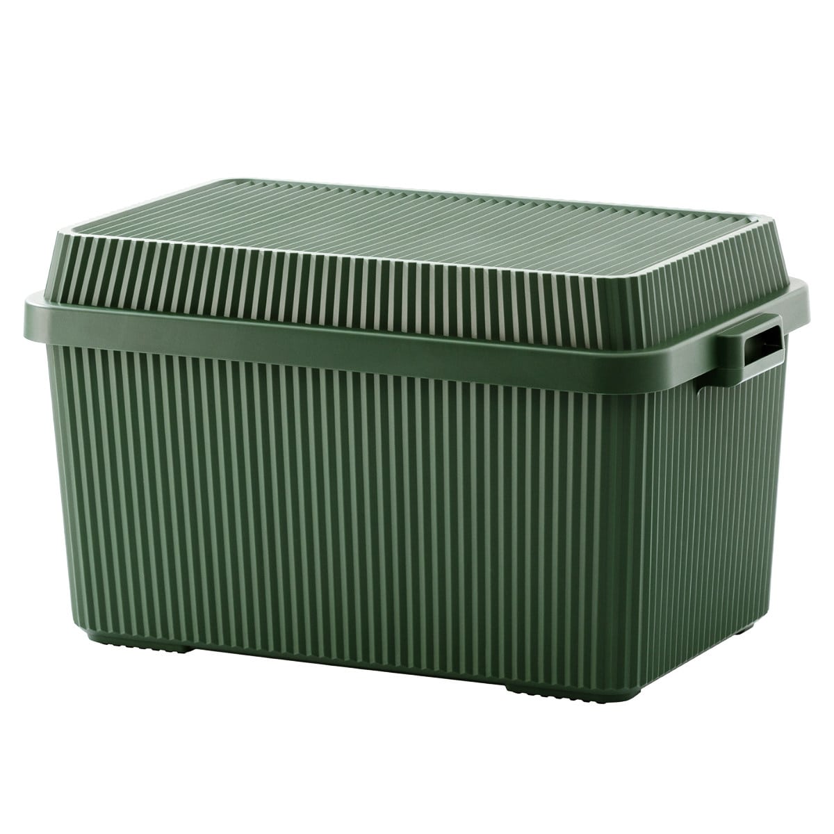 収納ボックス 83L 深型 スタックアップコンテナー83 （ コンテナボックス 蓋付き フタ付き 座れる 収納ケース 頑丈箱 日本製 アウトドア コンテナ キャンプ 屋外 屋内 収納 大容量 ボックス ケース 工具箱 プラスチック ） 【グリーン】