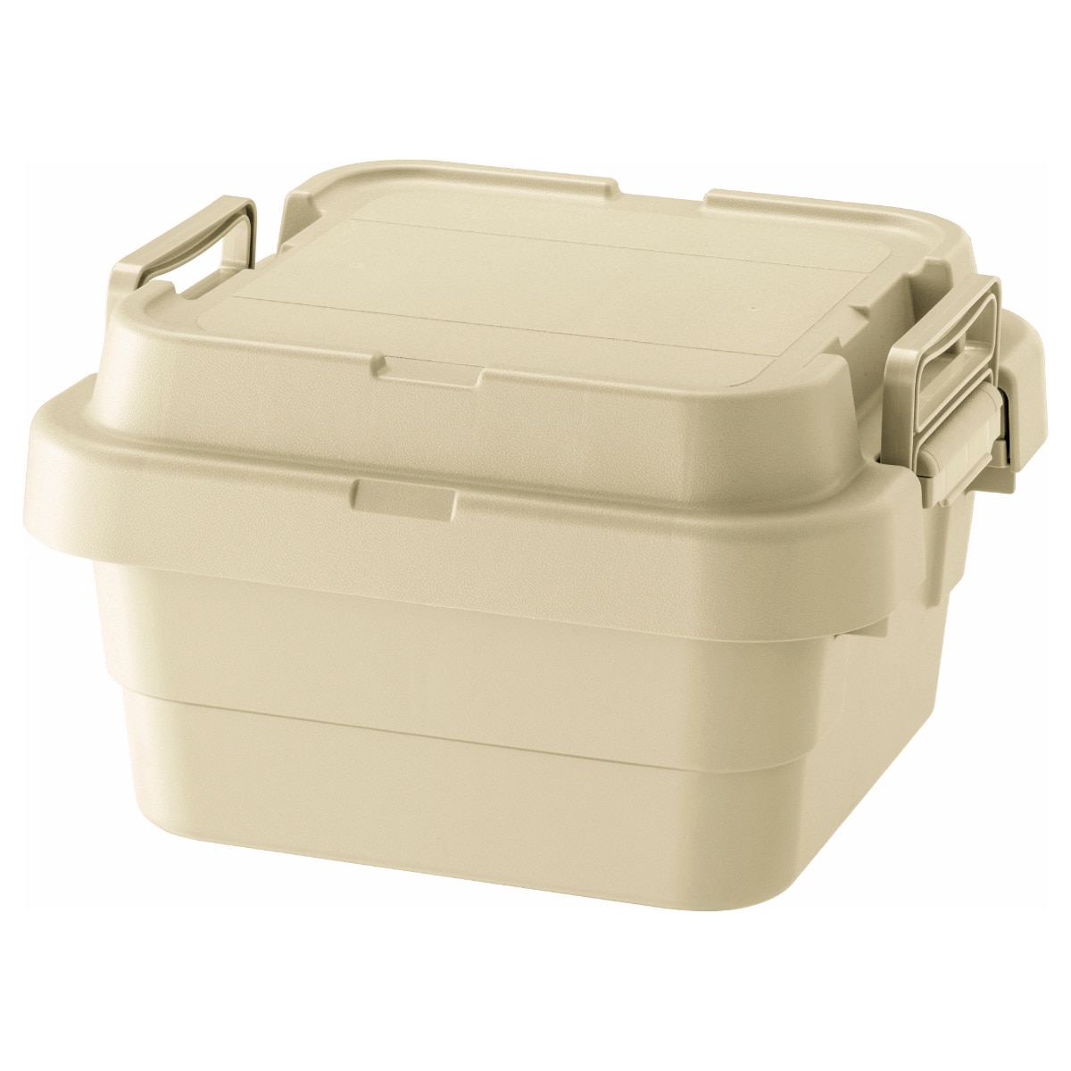 収納ボックス トランクカーゴ TC-30S LOW 幅40×奥行39×高さ24cm 収納ケース （ 座れる 屋外 スタッキング 収納 ボックス ケース 頑丈箱 フタ付き 工具箱 プラスチック アウトドア 持ち手付き 日本製 おしゃれ 車載 コンテナ ） 【ベージュ】
