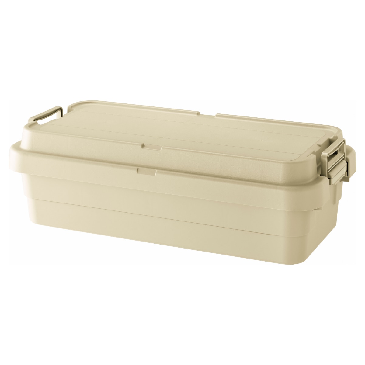 収納ボックス 幅78×奥行39×高さ24cm トランクカーゴTC-70S LOW 収納ケース （ 座れる 屋外 スタッキング 収納 ボックス ケース 頑丈箱 フタ付き コンテナ 工具箱 プラスチック アウトドア 持ち手付き 日本製 おしゃれ 車載 ） 【ベージュ】