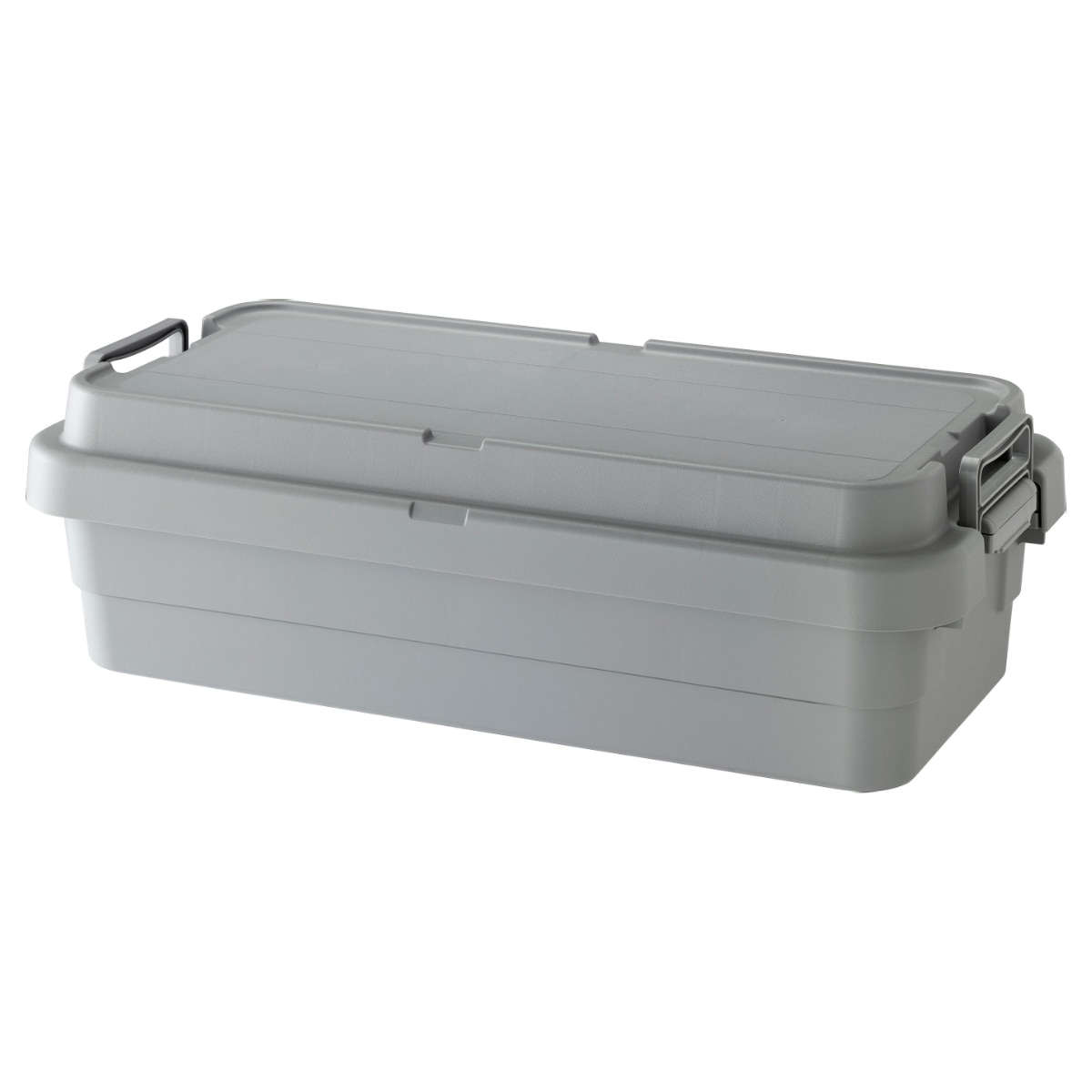 収納ボックス 幅78×奥行39×高さ24cm トランクカーゴTC-70S LOW 収納ケース （ 座れる 屋外 スタッキング 収納 ボックス ケース 頑丈箱 フタ付き コンテナ 工具箱 プラスチック アウトドア 持ち手付き 日本製 おしゃれ 車載 ） 【グレー】