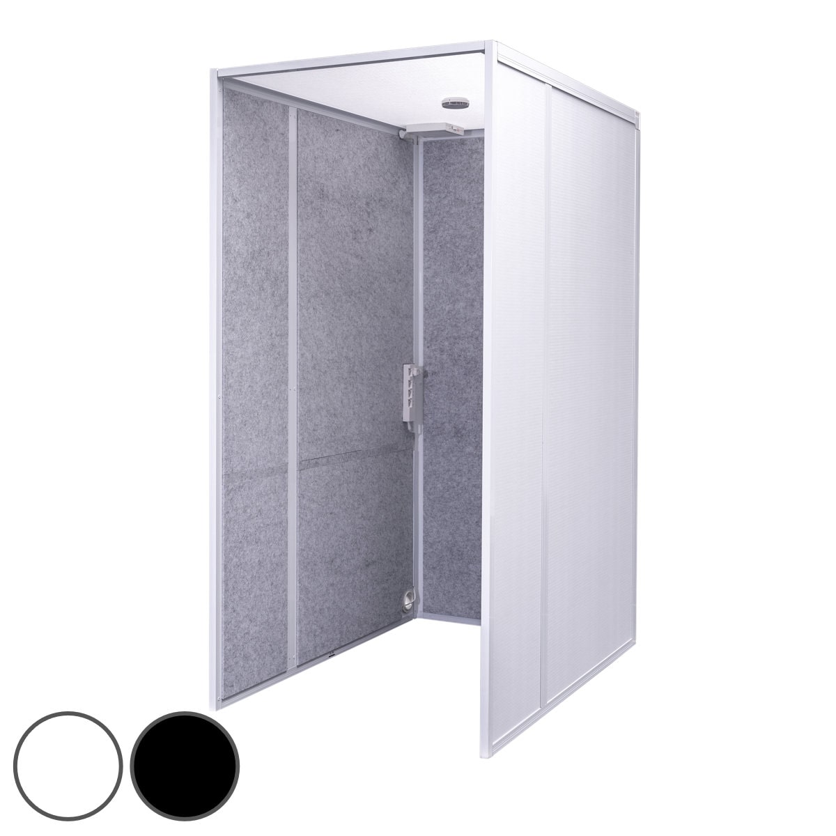 吸音ブース REMUTE （ 間仕切り 衝立 パーテーション 吸音 ボックス オフィス リモートワーク ブース テレワーク Web会議 個室 電話 防音 雑音 騒音 軽減 電源タップ 換気 ファン 火災報知器 組立て ）【 ブラック 】