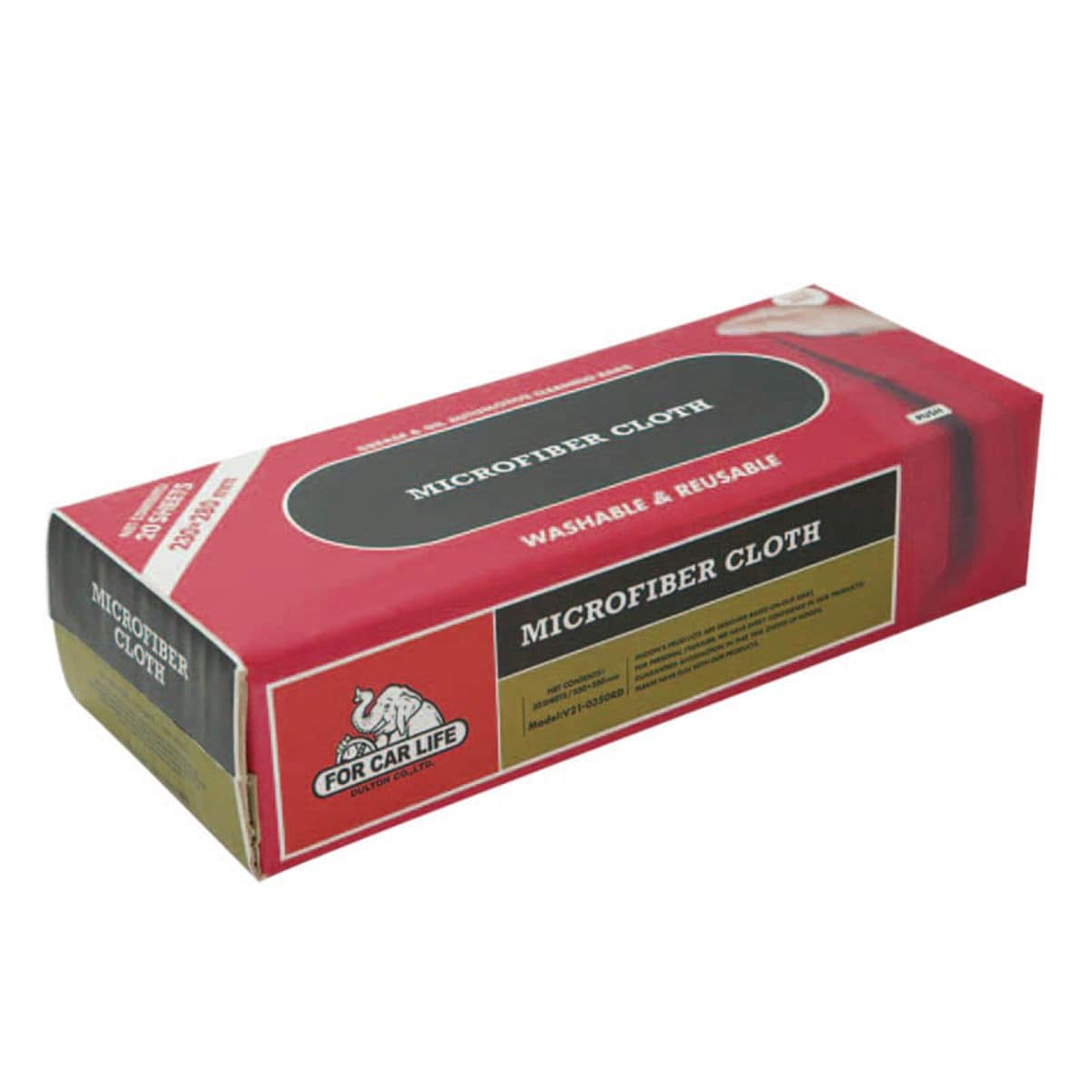 ダルトン FOR CAR LIFE マイクロファイバークロス 20枚入り （ DULTON 布巾 ふきん クロス タオル 雑巾 ぞうきん ダスター 掃除 吸水力 洗車 おしゃれ 自転車 車 車用品 カー用品 ）【 レッド 】