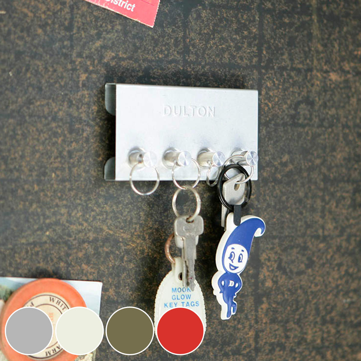ダルトン DULTON マグネットキーストレージ （ キーフック マグネット 壁掛け 鍵 カギ 収納 置き場所 鍵掛け 鍵収納 磁石 鍵置き 玄関 キーリング付き おしゃれ 玄関収納 雑貨 スチール かぎ ）【 アイボリー 】