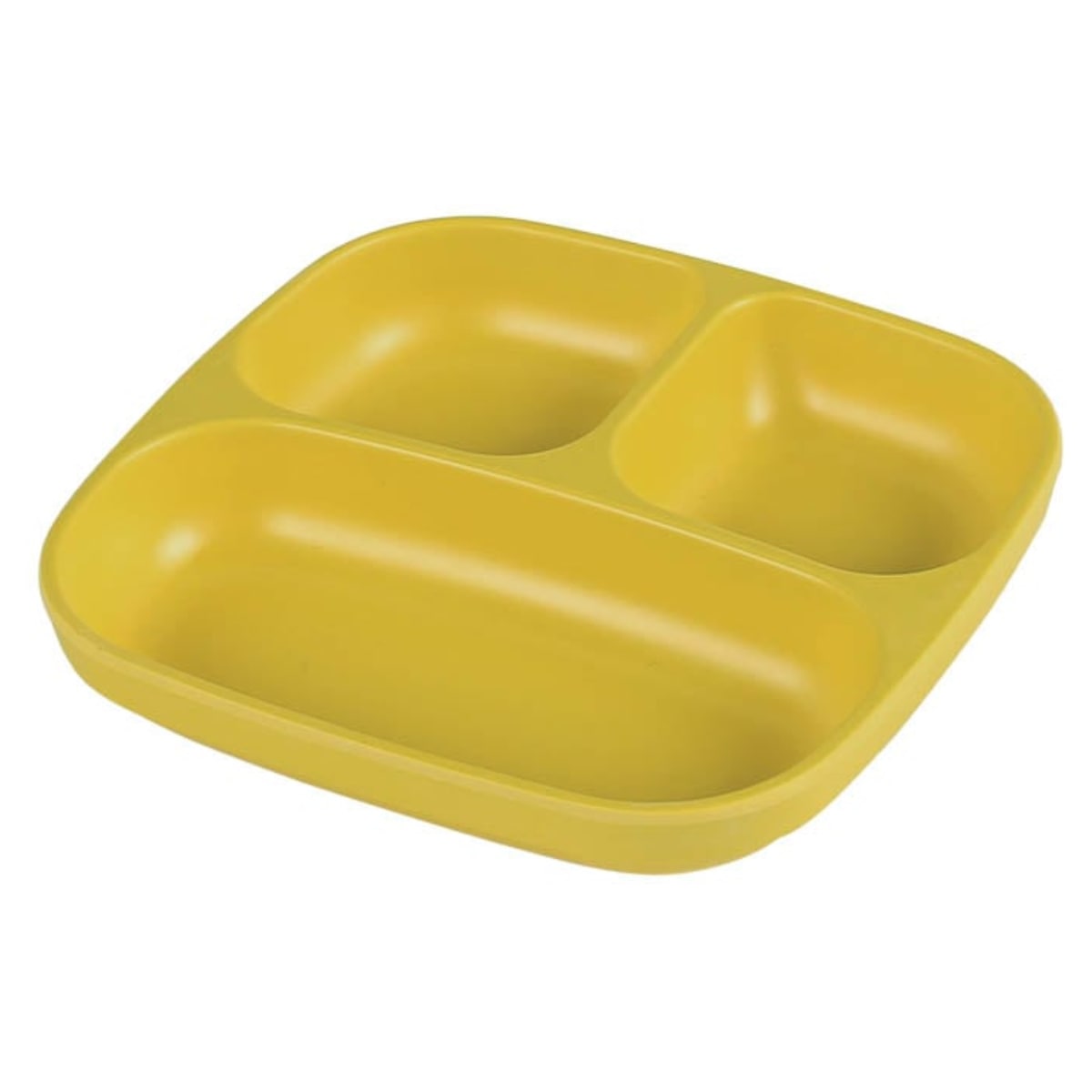 ランチプレート 19cm M&B スクエアパーティショントレイ プラスチック バンブーファイバー （ 食洗機対応 ランチ皿 仕切り皿 バンブー 竹 割れにくい 軽い ビタミンカラー アウトドア キャンプ 仕切り 子ども おしゃれ 深め ）【 イエロー 】