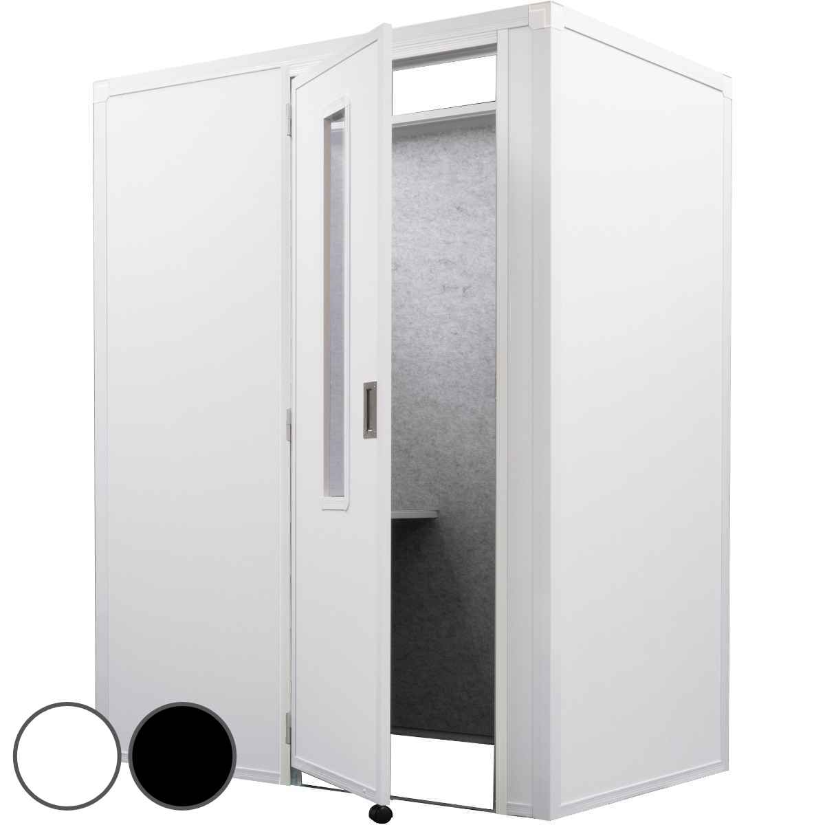 吸音ブース サイドイン フルオープン デスク付き REMUTE （ オフィス 個室ブース 1人用 部屋 簡易 吸音 騒音 軽減 防音 天井オープン ワークブース 電源タップ リモート会議 テレワーク 会社 ワークスペース 仕事 集中 ） 【ブラック】