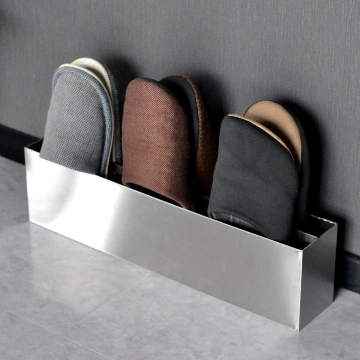 スリッパラック ステンレス 幅53cm （ スリッパ ラック 収納 ステンレス制 玄関 玄関収納 スリッパ収納 スリッパ置き スリッパ立て スリッパ入れ スタンド スタイリッシュ コンパクト 省スペース シンプル おしゃれ ）