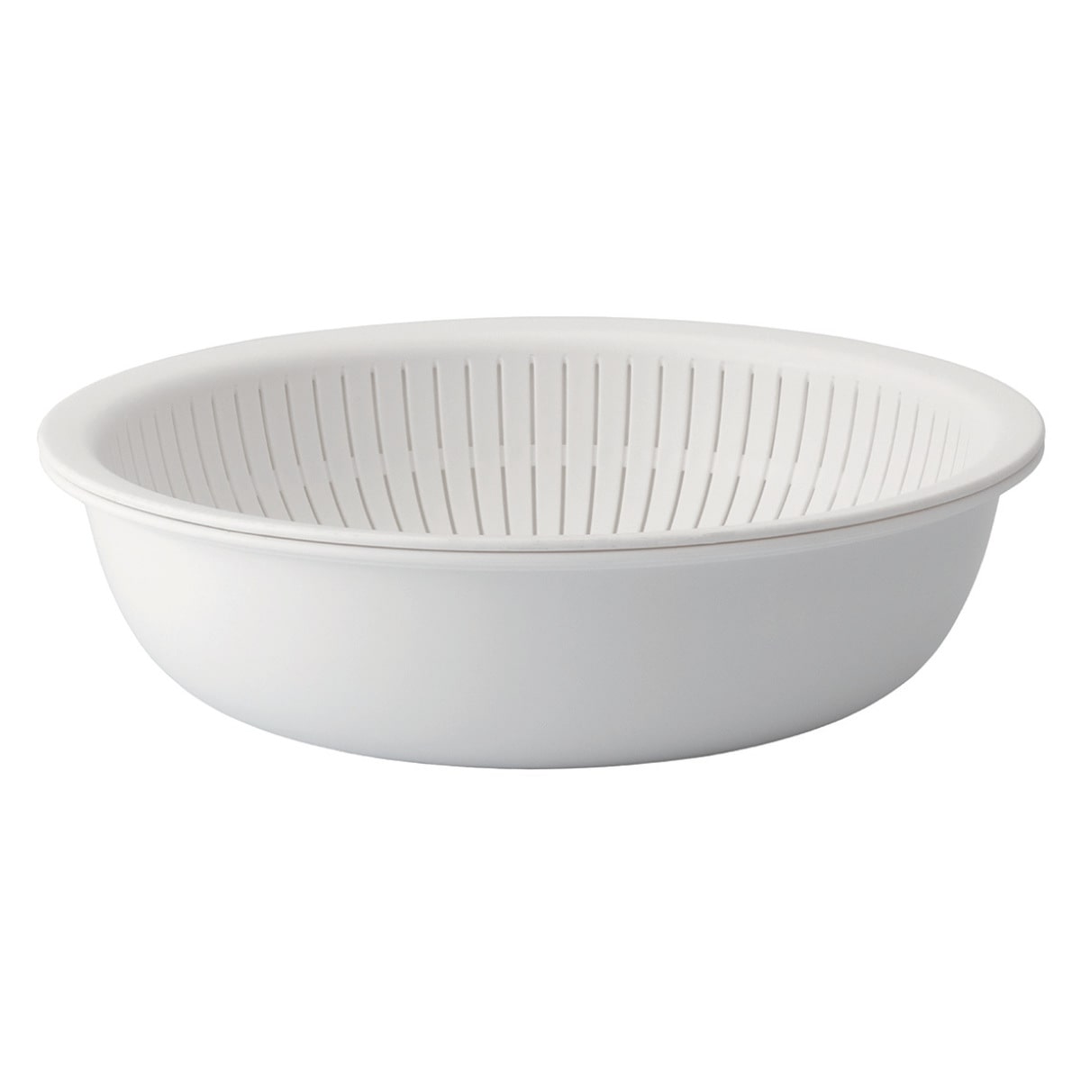 米研ぎボウル ザル 浅型 ライクイット 電子レンジ対応 食洗機対応 日本製 米とぎにも使えるザルとボウル LBK-02 （ like-it 米研ぎザル 米とぎ セット 米研ぎ用ボウル 米研ぎボール 水切りザル 水切りボウル ） 【ホワイト】