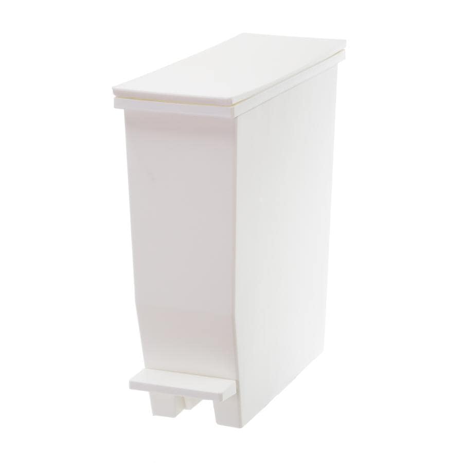 ゴミ箱 13L SOLOW ペダルオープンスリム ソロウ （ ごみ箱 ペダル 13リットル ふた付き スリム 分別 幅13.5 キッチン カウンター 棚下 抗菌 防汚 加工 おしゃれ シンプル ） 【ホワイト】