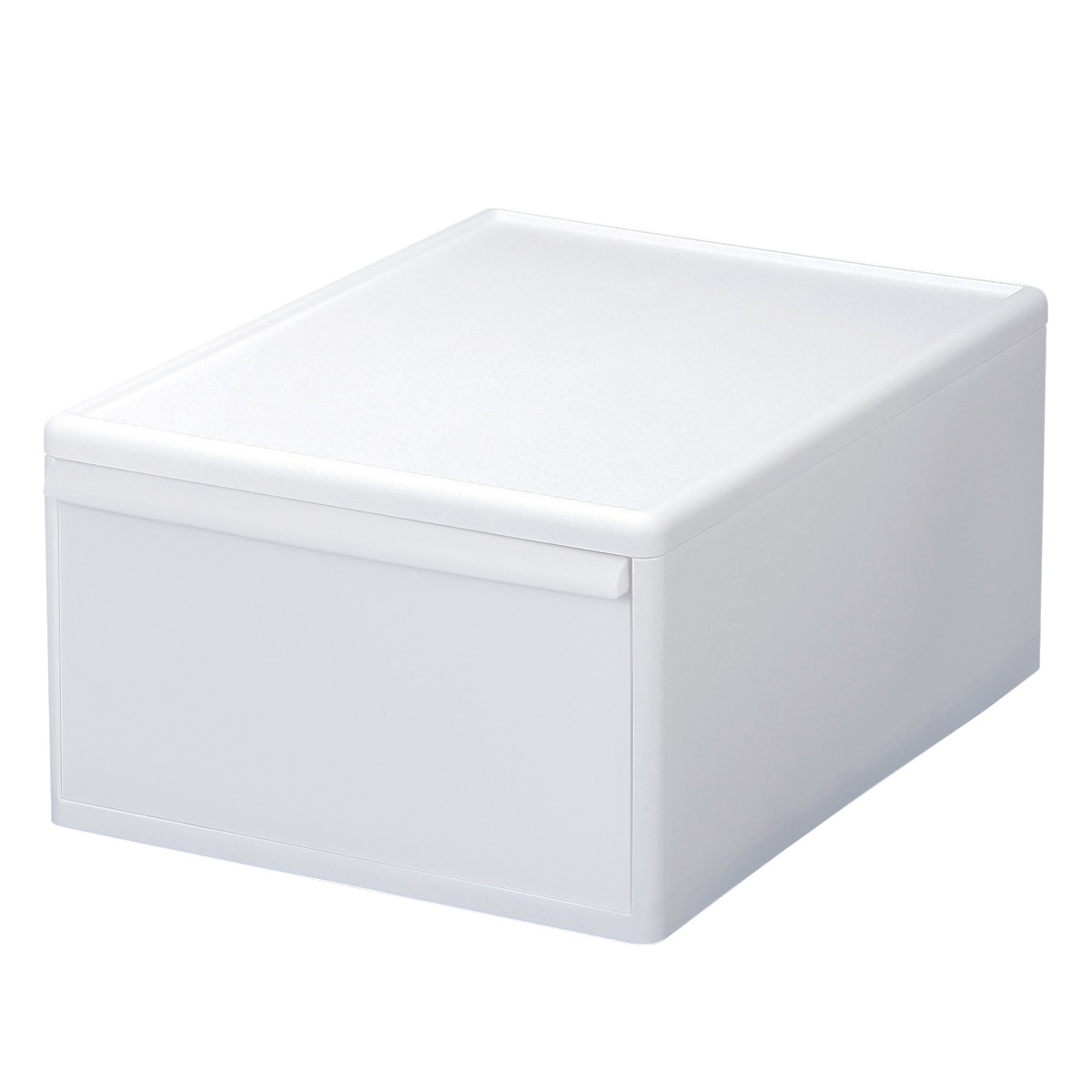 収納ケース 同色3個組 組み合わせて使える収納ケース ワイドM （ 収納 プラスチック 引き出し 幅34×奥行46.5×高さ21.5cm 日本製 クローゼット 隙間収納 収納ボックス 脱衣所 ワイド 押入れキッチン 積み重ね 同色3個セット ） 【オールホワイト】