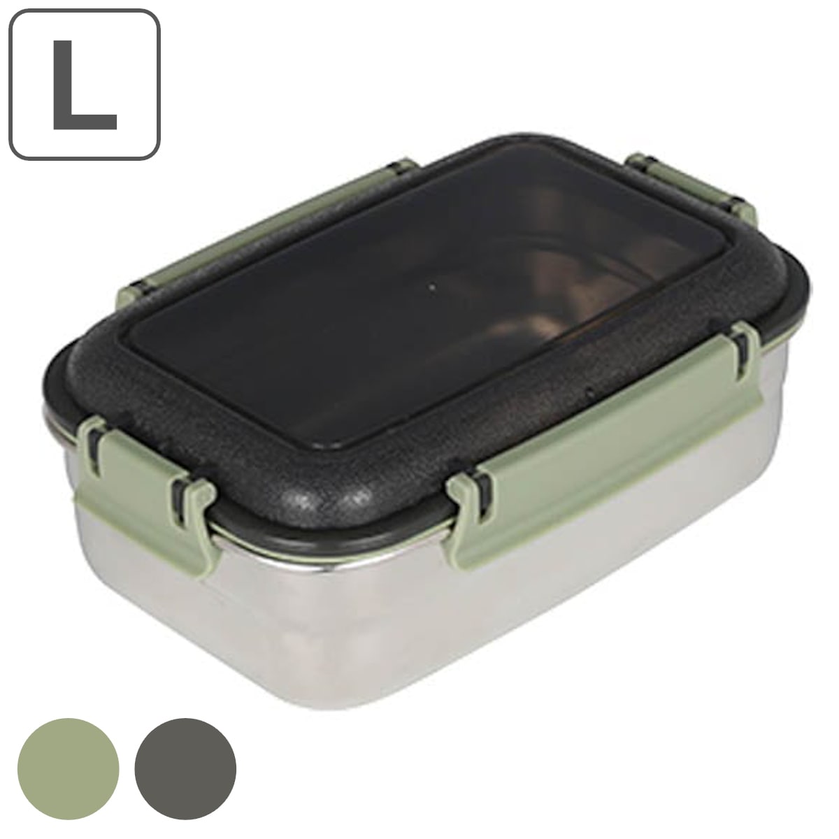 ダルトン フードコンテナーレクタングル Lサイズ SS （ DULTON 保存容器 740ml ステンレス製 ステンレス保存容器 キッチン用品 食洗機対応 フードコンテナ キッチン雑貨 食品保存 角型 冷蔵庫 保存 容器 ふた付き アウトドア ） 【グリーン】