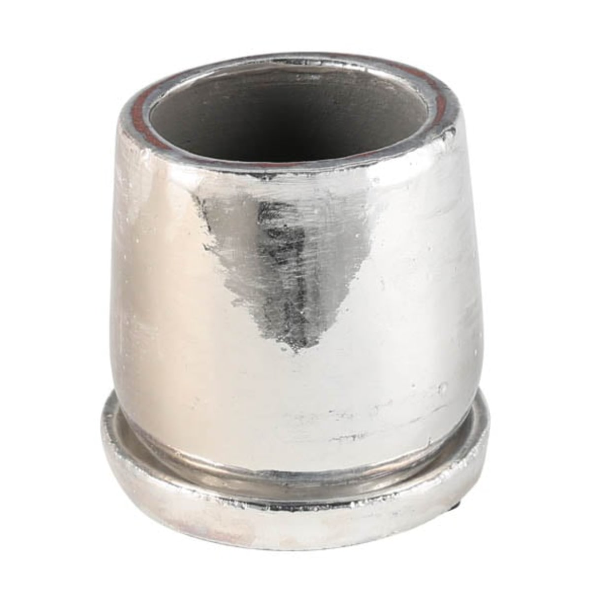 ダルトン 植木鉢 ラウンドポット S 直径10.5cm （ DULTON 植木鉢 プラントポット 植物用ポット 花器 鉢カバー ポット テラコッタ 丸 植木鉢カバー 植物 花 観葉植物 園芸 直植え インテリア 受皿 底穴あり 花資材 卓上 ） 【シルバー】