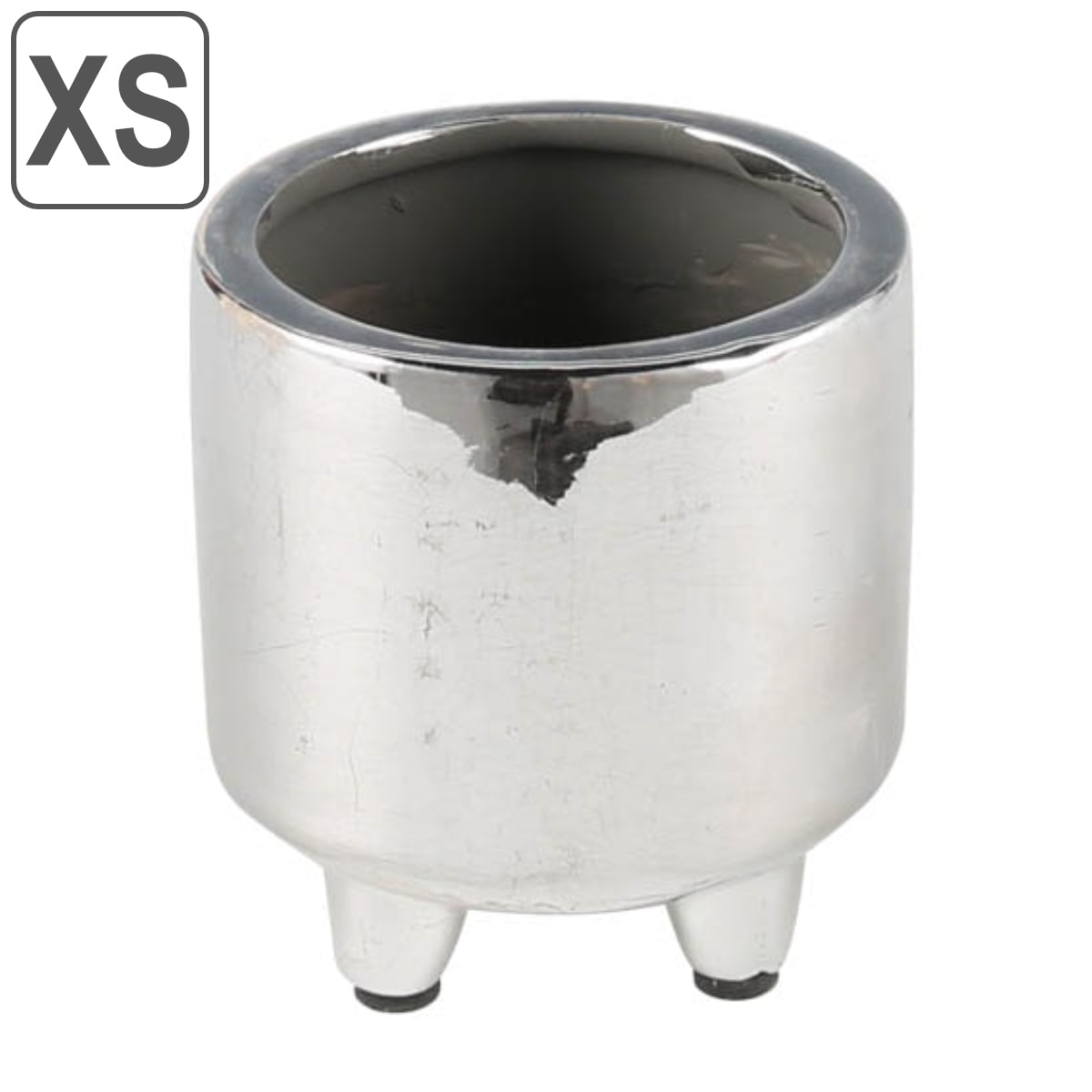 ダルトン 植木鉢 シルバーポット ウイズ レッグス XS 直径7.5cm （ DULTON 植木鉢 プラントポット 植物用ポット 花器 鉢カバー ポット テラコッタ 脚付き 丸 植木鉢カバー 植物 花 観葉植物 園芸 直植え インテリア 花資材 卓上 ）