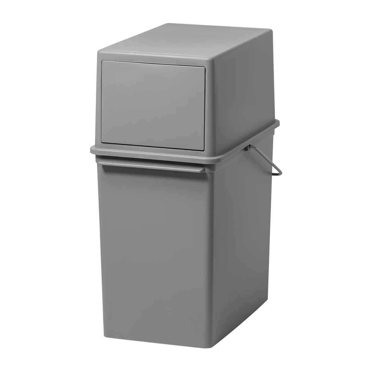 ゴミ箱 17L フロントオープン トラッシュビン ベーシックダスト （ ごみ箱 17リットル スイング フロント オープン 分別 積み重ねOK 幅24 ふた付き シンプル ホワイト 棚下OK コンパクト スリム スタッキング 袋が見えにくい ） 【グレー】