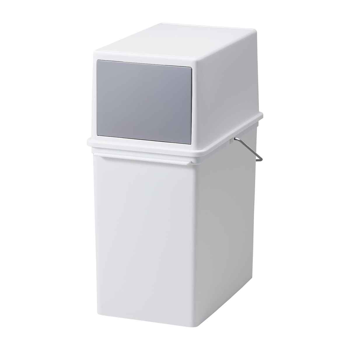 ゴミ箱 17L フロントオープン トラッシュビン ベーシックダスト （ ごみ箱 17リットル スイング フロント オープン 分別 積み重ねOK 幅24 ふた付き シンプル ホワイト 棚下OK コンパクト スリム スタッキング 袋が見えにくい ） 【ホワイト】