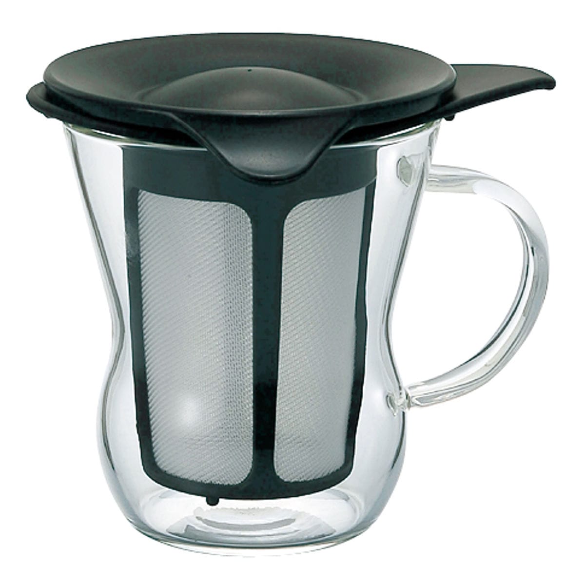 ハリオ ワンカップティーメーカー 200ml 耐熱ガラス OTM-1 （ HARIO 食洗機対応 ティーカップ マグカップ フィルター付き 1人用 ストレーナー付き 取っ手付き 紅茶 お茶 ティー 1杯分 1人暮らし キッチン用品 キッチン雑貨 おしゃれ ） 【ブラック】