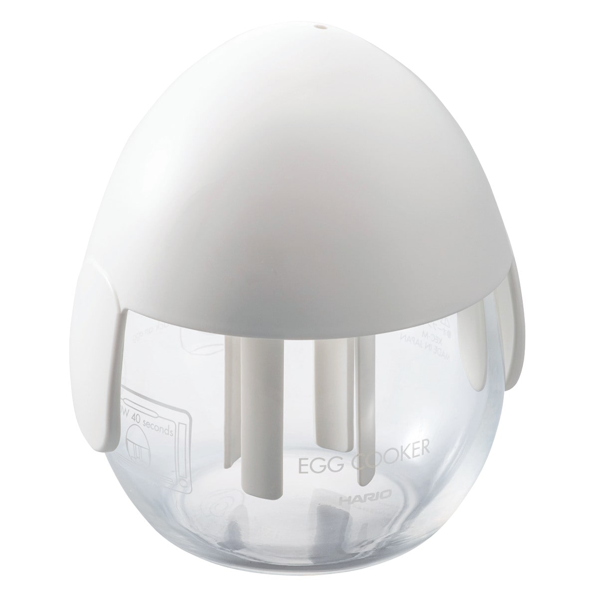 ハリオ 電子レンジ調理器 卵用 ガラスのレンジエッグクッカー （ HARIO エッグクッカー レンジ調理器 レンジ調理 卵料理 ガラス製 食洗機対応 電子レンジ料理 電子レンジ調理 便利グッズ お弁当作り 朝食作り 朝食 弁当 ）