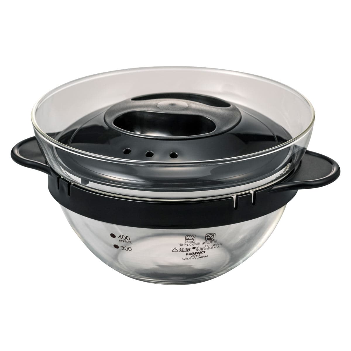 ハリオ 電子レンジ調理鍋 ガラスのレンジおかず鍋 （ HARIO 電子レンジ調理器 レンジ調理器 鍋 なべ ガラス製 食洗機対応 メモリ付き レシピブック付き 電子レンジ調理 簡単 手軽 時短 調理 電子レンジ 1人用 2人用 一人鍋 ）