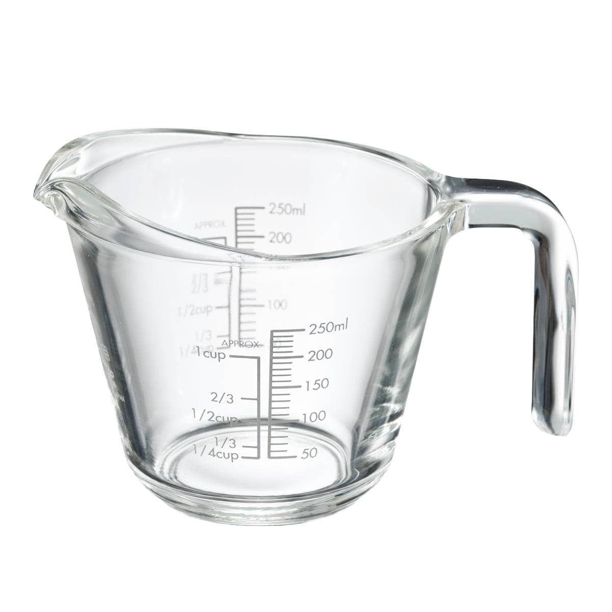 ハリオ メジャーカップ 250ml 耐熱ガラス 取っ手付き （ HARIO 計量コップ メジャーコップ 熱湯OK 200cc ガラス製 電子レンジ対応 食洗機対応 レンジOK オーブン対応 計量器具 計量ツール 目盛り メモリ付き 持ち手付き 下ごしらえ ）