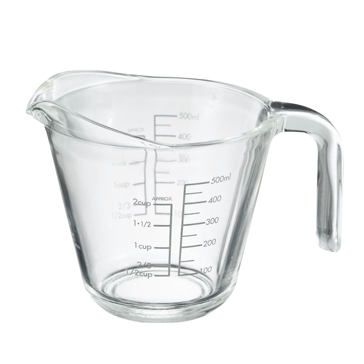 ハリオ メジャーカップ 500ml 耐熱ガラス 取っ手付き （ HARIO 計量コップ メジャーコップ 熱湯OK 500cc ガラス製 電子レンジ対応 食洗機対応 レンジOK オーブン対応 計量器具 計量ツール 目盛り メモリ付き 持ち手付き 下ごしらえ ）
