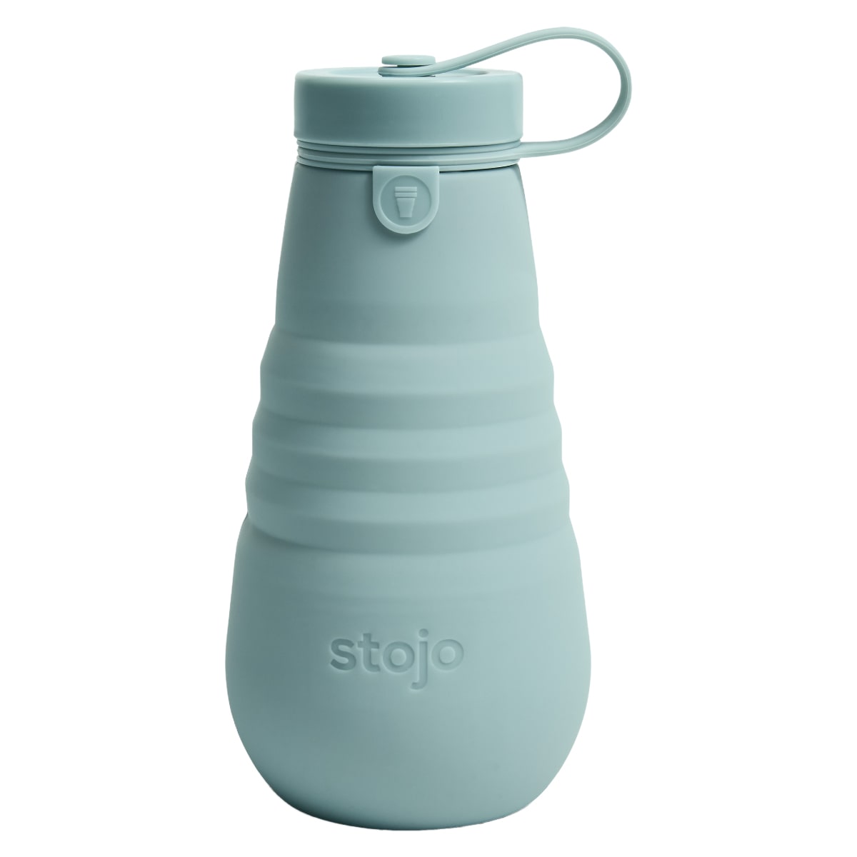 水筒 stojo BOTTLE 590ml スクリュー 食洗機 電子レンジ 対応 （ ストージョ タンブラー シリコン カップ 折りたたみ マイカップ コーヒー ふた付き 持ち運び アイス ホット おしゃれ エコ ストラップ付き ） 【AQUAMARINE】