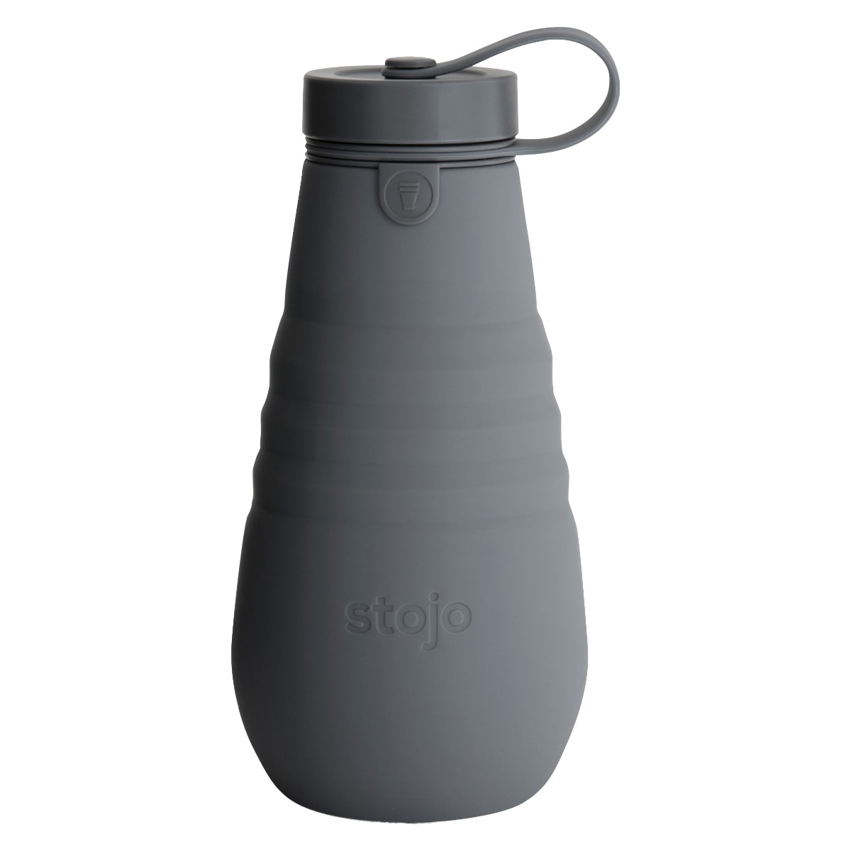 水筒 stojo BOTTLE 590ml スクリュー 食洗機 電子レンジ 対応 （ ストージョ タンブラー シリコン カップ 折りたたみ マイカップ コーヒー ふた付き 持ち運び アイス ホット おしゃれ エコ ストラップ付き ） 【CARBON】