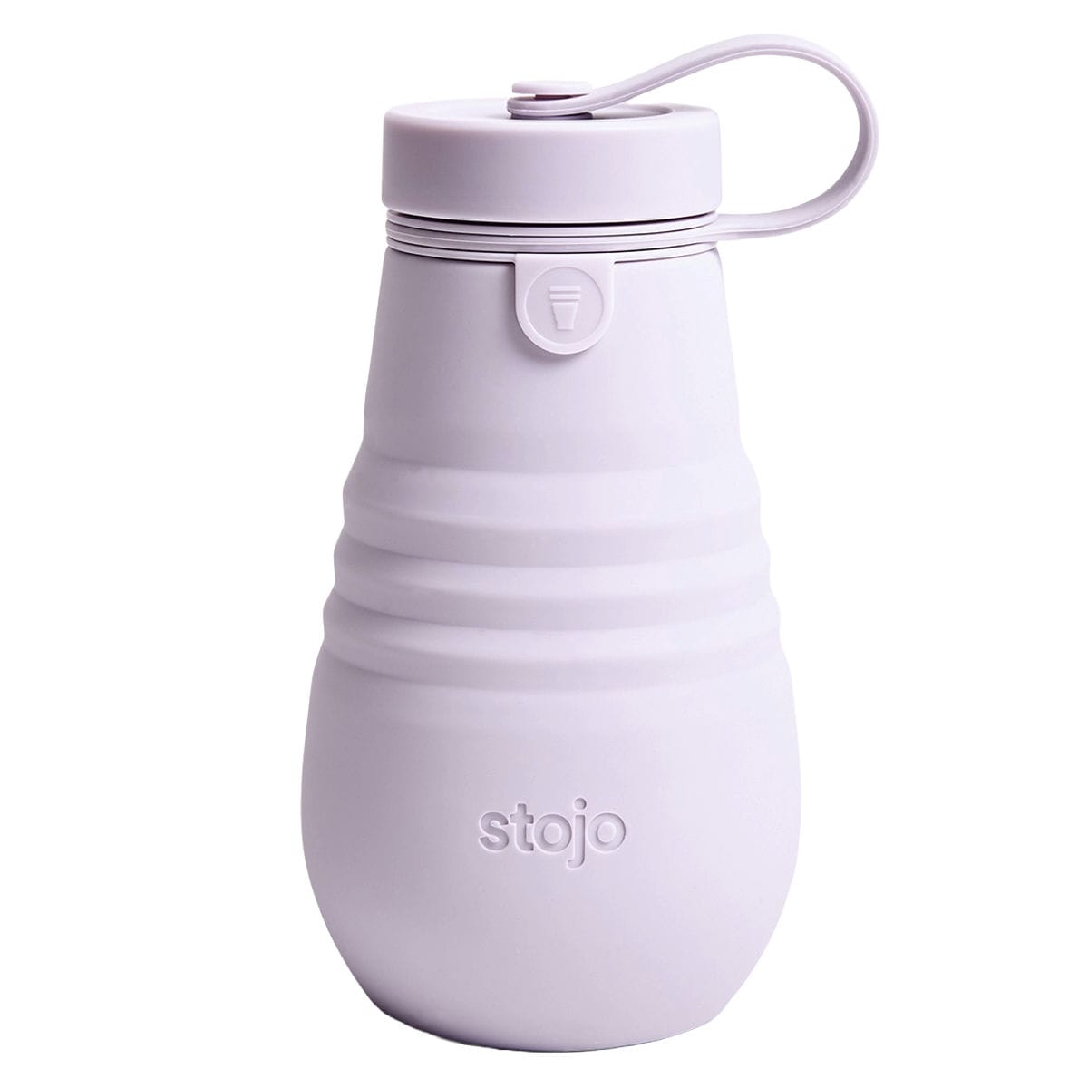 水筒 stojo BOTTLE 400ml スクリュー 食洗機 電子レンジ 対応 （ ストージョ タンブラー シリコン カップ 折りたたみ マイカップ コーヒー ふた付き 持ち運び アイス ホット おしゃれ エコ ストラップ付き オフィス 車 ） 【LILAC】