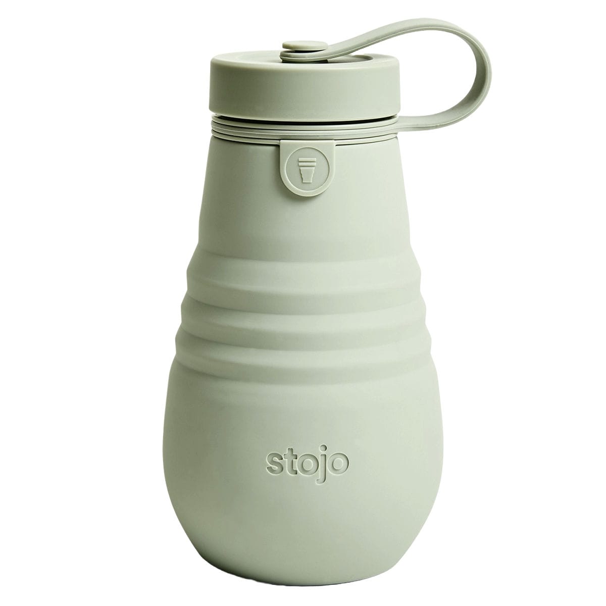 水筒 stojo BOTTLE 400ml スクリュー 食洗機 電子レンジ 対応 （ ストージョ タンブラー シリコン カップ 折りたたみ マイカップ コーヒー ふた付き 持ち運び アイス ホット おしゃれ エコ ストラップ付き オフィス 車 ） 【SAGE】