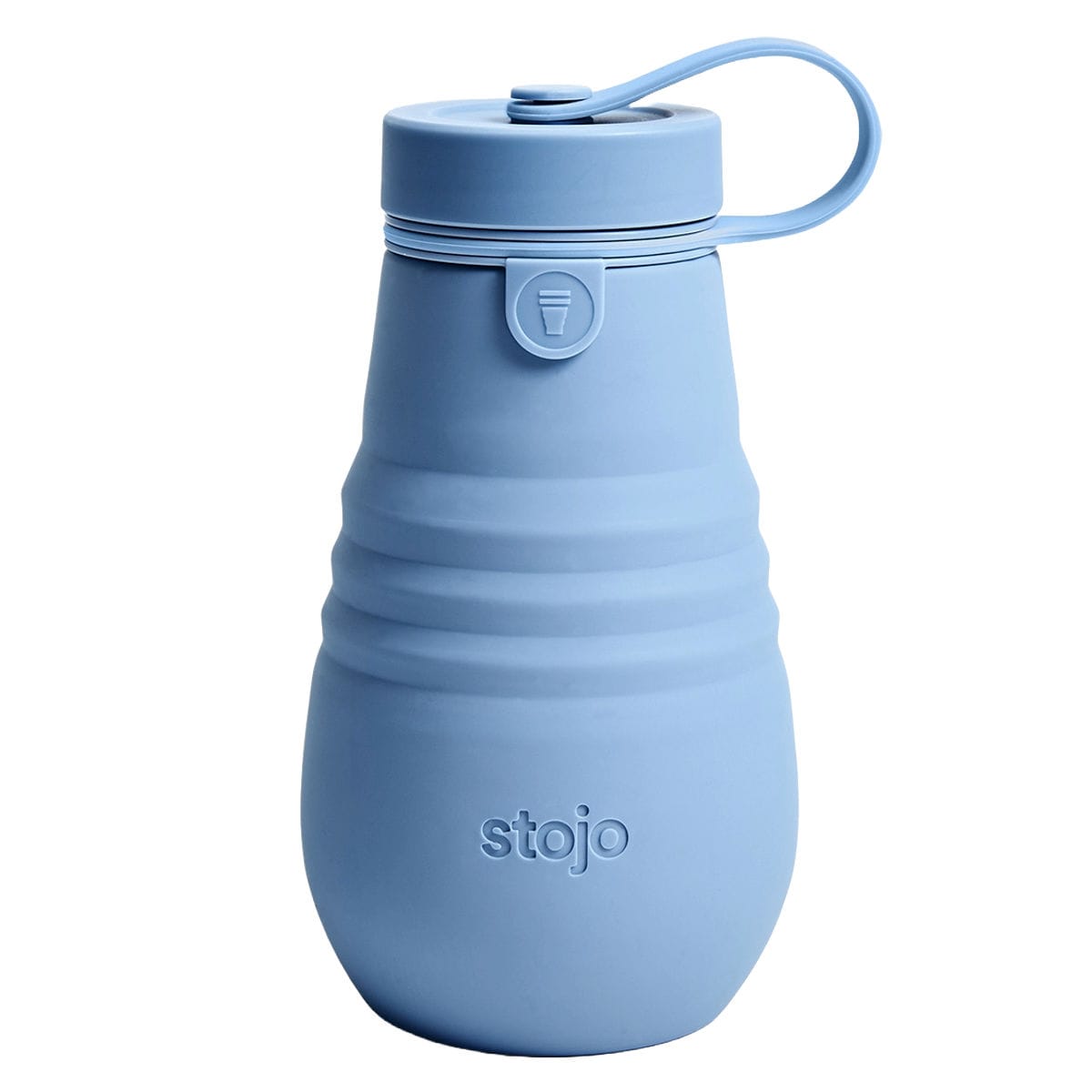 水筒 stojo BOTTLE 400ml スクリュー 食洗機 電子レンジ 対応 （ ストージョ タンブラー シリコン カップ 折りたたみ マイカップ コーヒー ふた付き 持ち運び アイス ホット おしゃれ エコ ストラップ付き オフィス 車 ） 【STEEL】