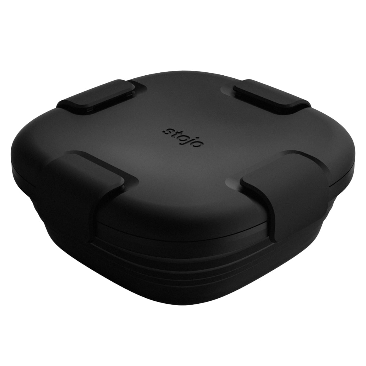 弁当箱 stojo BOX 700ml 1段 大人 食洗機 電子レンジ 折りたためる （ ストージョ 弁当 お弁当箱 シリコン 保存容器 折りたたみ ランチボックス 持ち運び レンジ対応 食洗機対応 一段 おしゃれ 4点ロック ） 【INK】