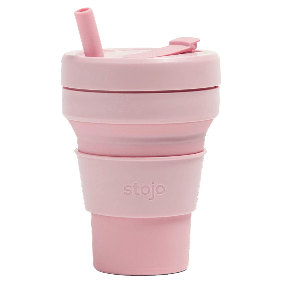 タンブラー stojo BIGGIE 470ml 持ち運び 蓋付き ストロー付き 折りたためる （ ストージョ 水筒 シリコン カップ 折りたたみ 食洗機対応 ふた付き マイカップ マイタンブラー コップ アイス ホット ） 【CARNATION】