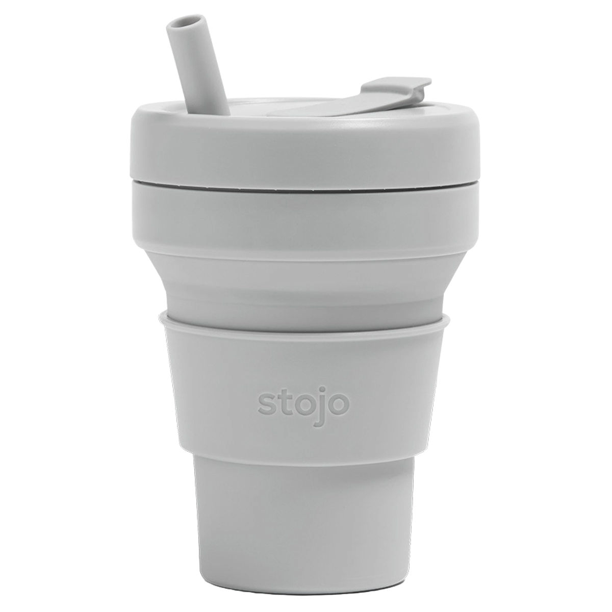 タンブラー stojo BIGGIE 470ml 持ち運び 蓋付き ストロー付き 折りたためる （ ストージョ 水筒 シリコン カップ 折りたたみ 食洗機対応 ふた付き マイカップ マイタンブラー コップ アイス ホット ） 【CASHMERE】