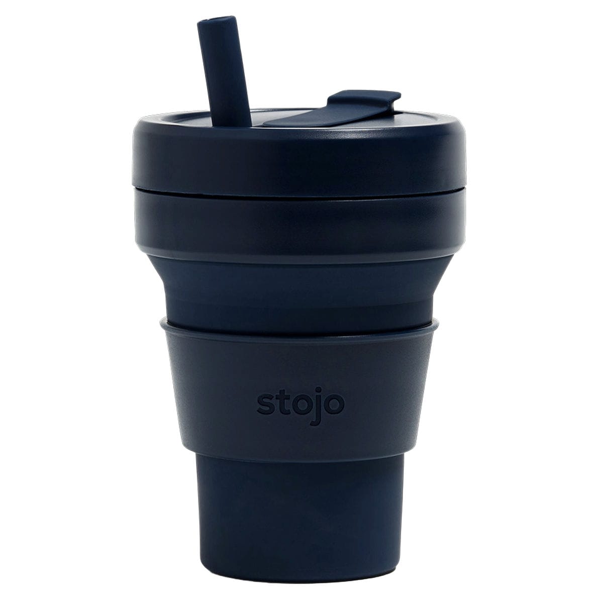 タンブラー stojo BIGGIE 470ml 持ち運び 蓋付き ストロー付き 折りたためる （ ストージョ 水筒 シリコン カップ 折りたたみ 食洗機対応 ふた付き マイカップ マイタンブラー コップ アイス ホット ） 【DENIM】