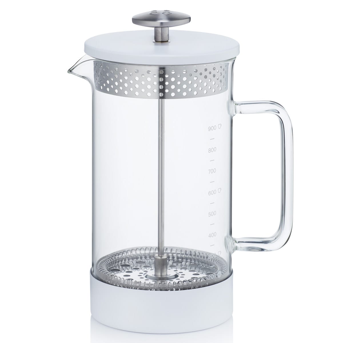 フレンチプレス BARISTA&CO コーヒーメーカー CoreCoffeePress 8Cup （ バリスタ＆コー コーヒープレス 1000ml コーヒー プレス ドリッパー ペーパーレス 耐熱ガラス 珈琲 カフェプレス ステンレス アウトドア フィルター不要 ） 【WHITE】