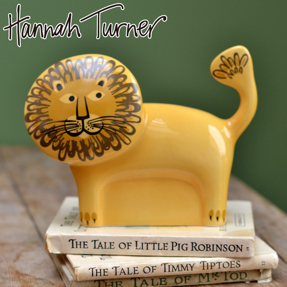 貯金箱 Hannah Turner Money box Lion ライオン （ ハンナターナー マネーボックス コイン マネーバンク 500円玉 貯まる コイン入れ 500円玉貯金 置物 陶器 オブジェ 雑貨 ゴム栓付き 硬貨 アニマル グッズ おしゃれ かわいい ）