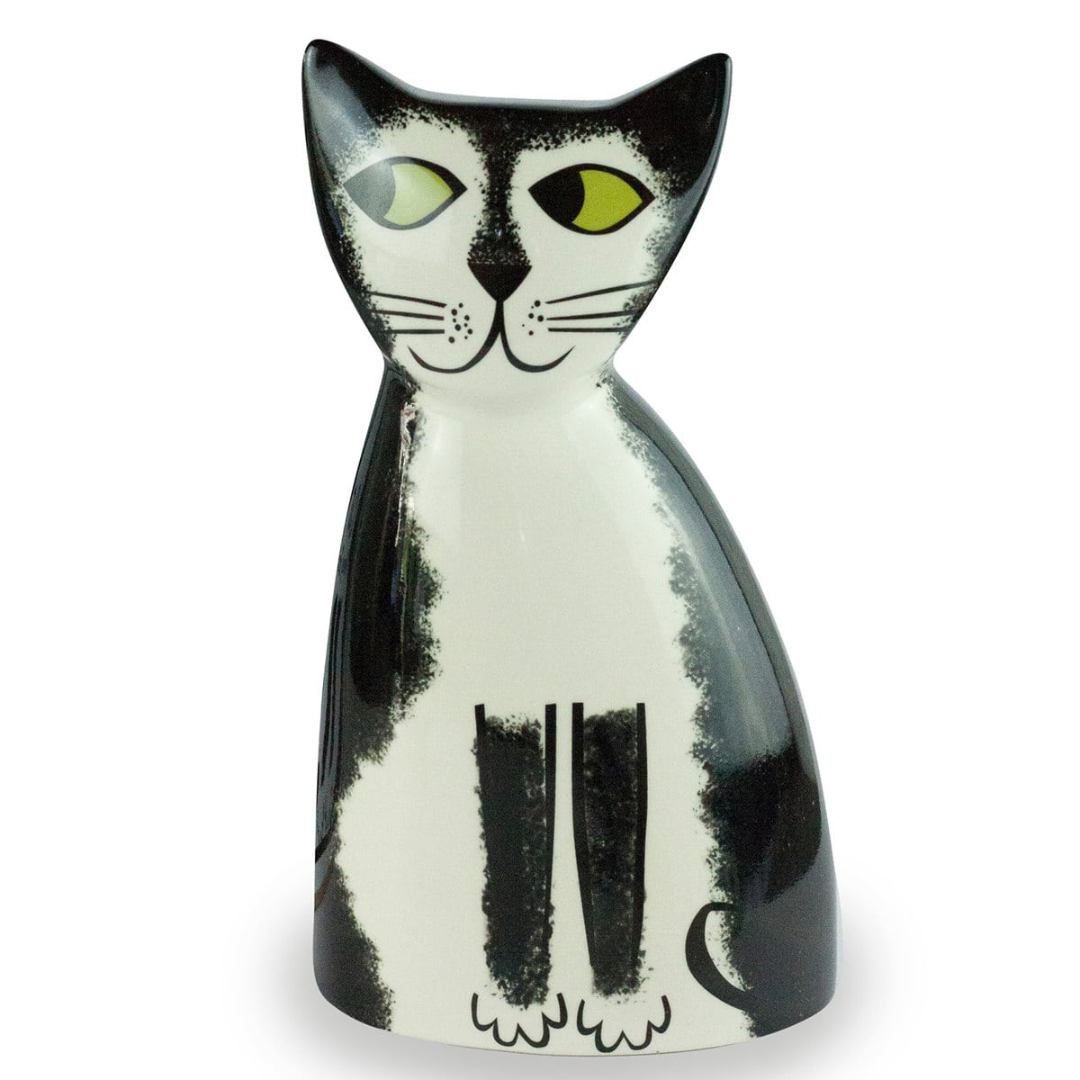 貯金箱 Hannah Turner Money box Cat ネコ （ ハンナターナー マネーボックス コイン マネーバンク 500円玉 貯まる コイン入れ 500円玉貯金 置物 陶器 猫 オブジェ 雑貨 ゴム栓付き 硬貨 アニマル グッズ おしゃれ かわいい ねこ ） 【BLACKｘWHITE】