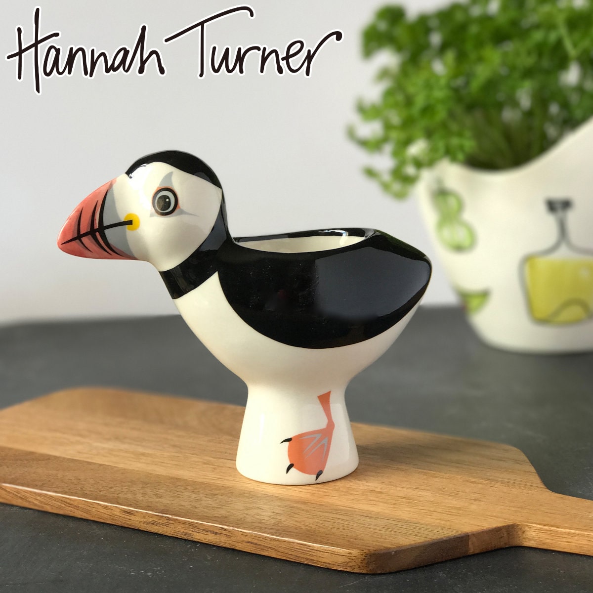 エッグカップ Hannah Turner Egg cups パフィン （ ハンナターナー エッグスタンド 陶器 卵立て 食器 朝食 ゆで卵 小物入れ 小物収納 ツノメドリ 鳥 エッグポット たまご立て タマゴ立て ゆでたまご 鍵置き アニマル グッズ 雑貨 ）
