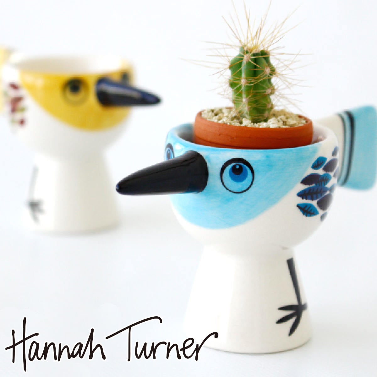 エッグカップ Hannah Turner Egg cups Birdy 小鳥 （ ハンナターナー エッグスタンド 陶器 卵立て 食器 朝食 ゆで卵 小物入れ 小物収納 鳥 エッグポット たまご立て タマゴ立て ゆでたまご 鍵置き アニマル グッズ 雑貨 ） 【BLUE】
