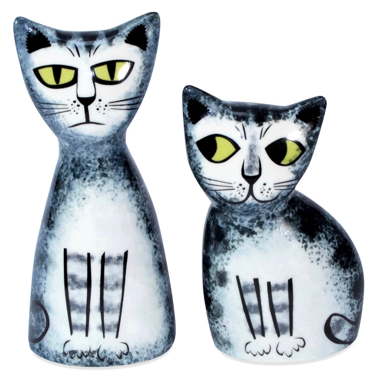 調味料入れ Hannah Turner 塩コショウ入れ （ ハンナターナー 塩コショウ ソルト＆ペッパーボトル 陶器 スパイスボトル 塩 こしょう 容器 置物 調味料容器 調味料ケース 置き物 インテリア ゴム栓 クジャク おしゃれ ） 【CatGreyTabby】