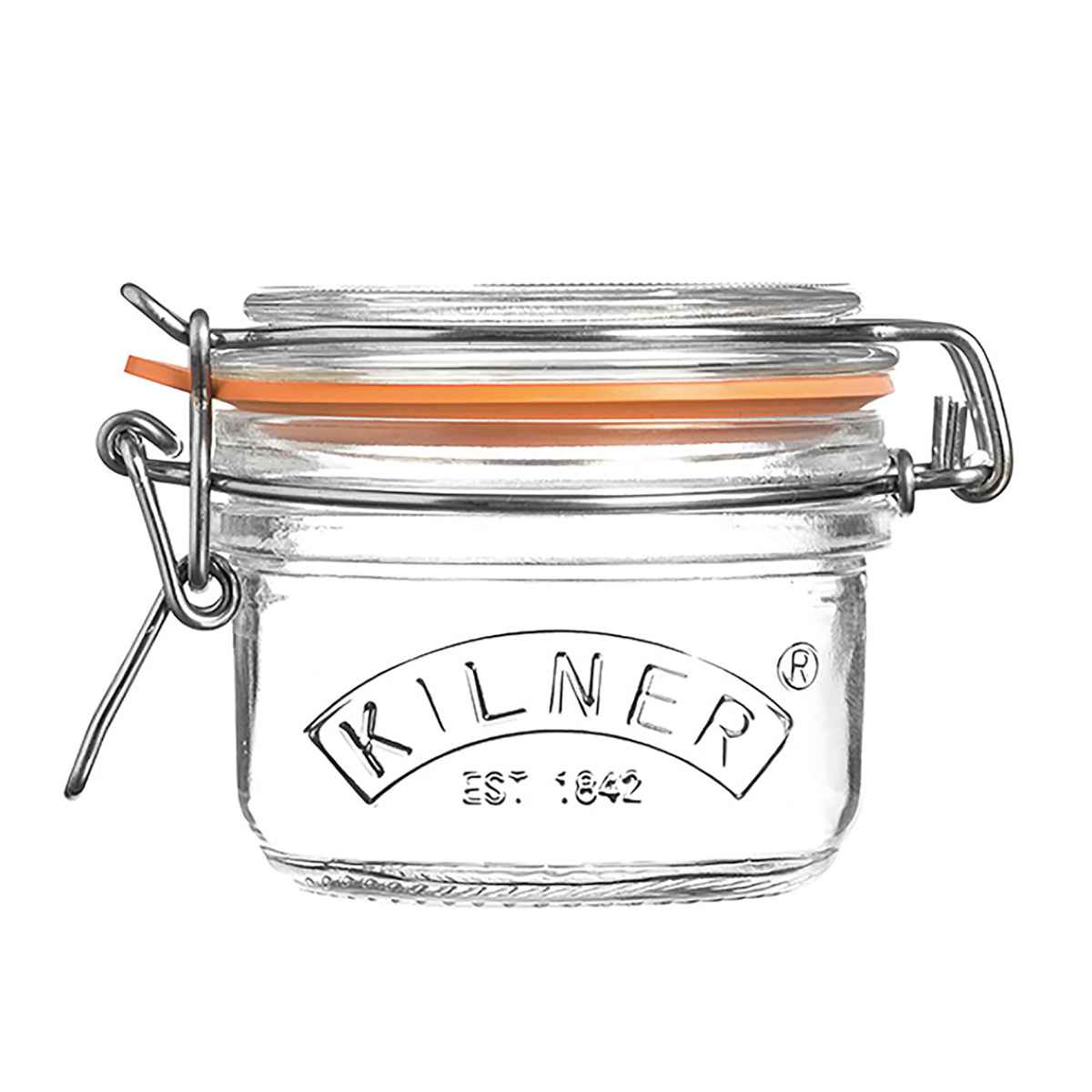 保存容器 KILNER ROUND CLIPTOP JAR 125ml （ キルナー クリップトップジャー 保存瓶 ガラス 密閉 食洗機対応 保存 瓶 パッキン付き ガラス容器 食品 ガラス瓶 丸 調味料 密封容器 密閉容器 砂糖 塩 紅茶 コーヒー ）