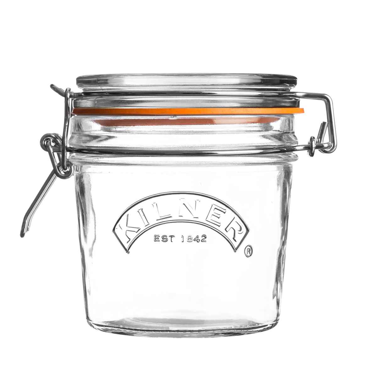 保存容器 KILNER ROUND CLIPTOP JAR 350ml （ キルナー クリップトップジャー 保存瓶 ガラス 密閉 食洗機対応 保存 瓶 パッキン付き ガラス容器 食品 ガラス瓶 丸 密封容器 密閉容器 砂糖 塩 紅茶 コーヒー ）