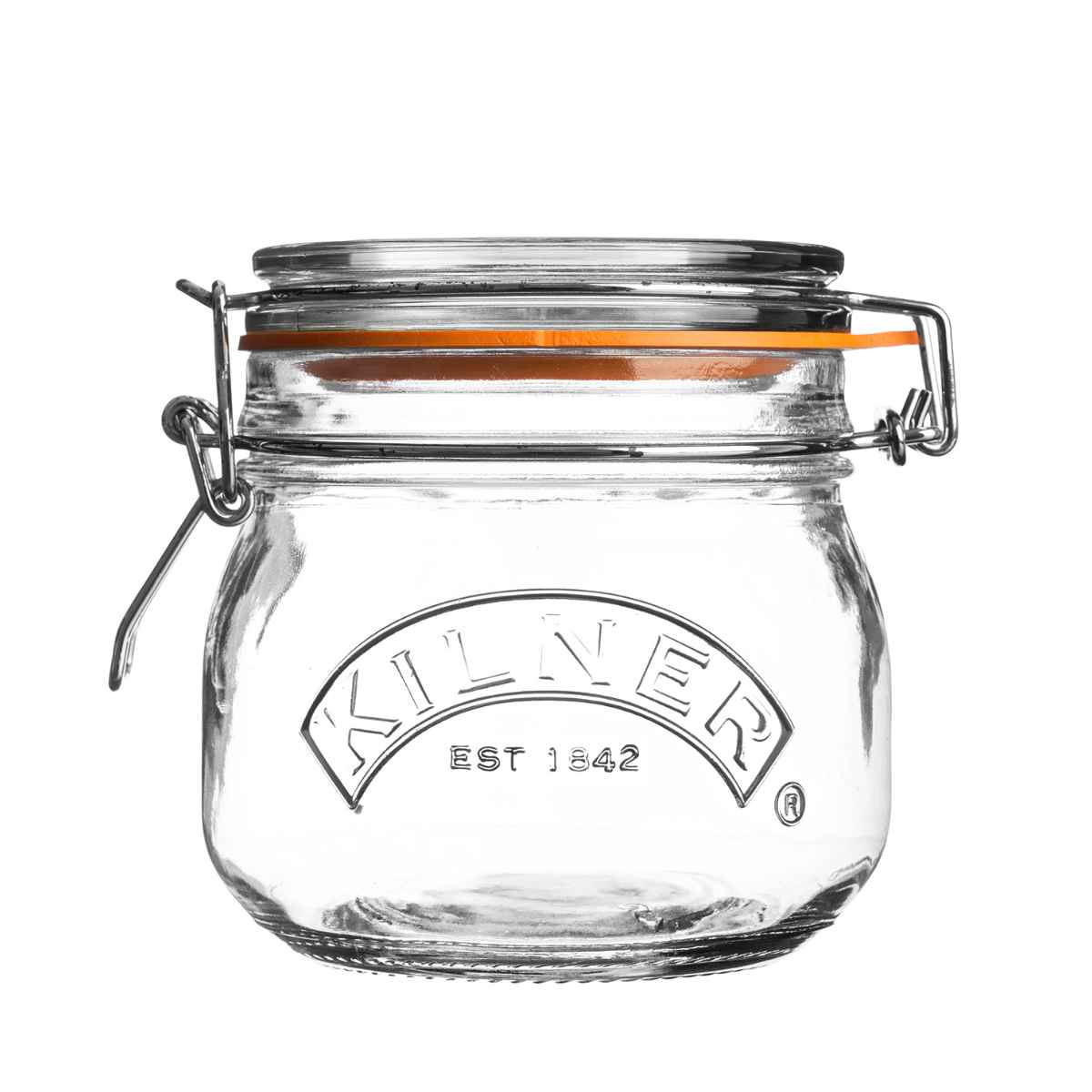 保存容器 KILNER ROUND CLIPTOP JAR 500ml （ キルナー 保存瓶 ガラス 密閉 食洗機対応 保存 瓶 パッキン付き ガラス容器 食品 ガラス瓶 丸 密封容器 密閉容器 砂糖 塩 紅茶 コーヒー ）