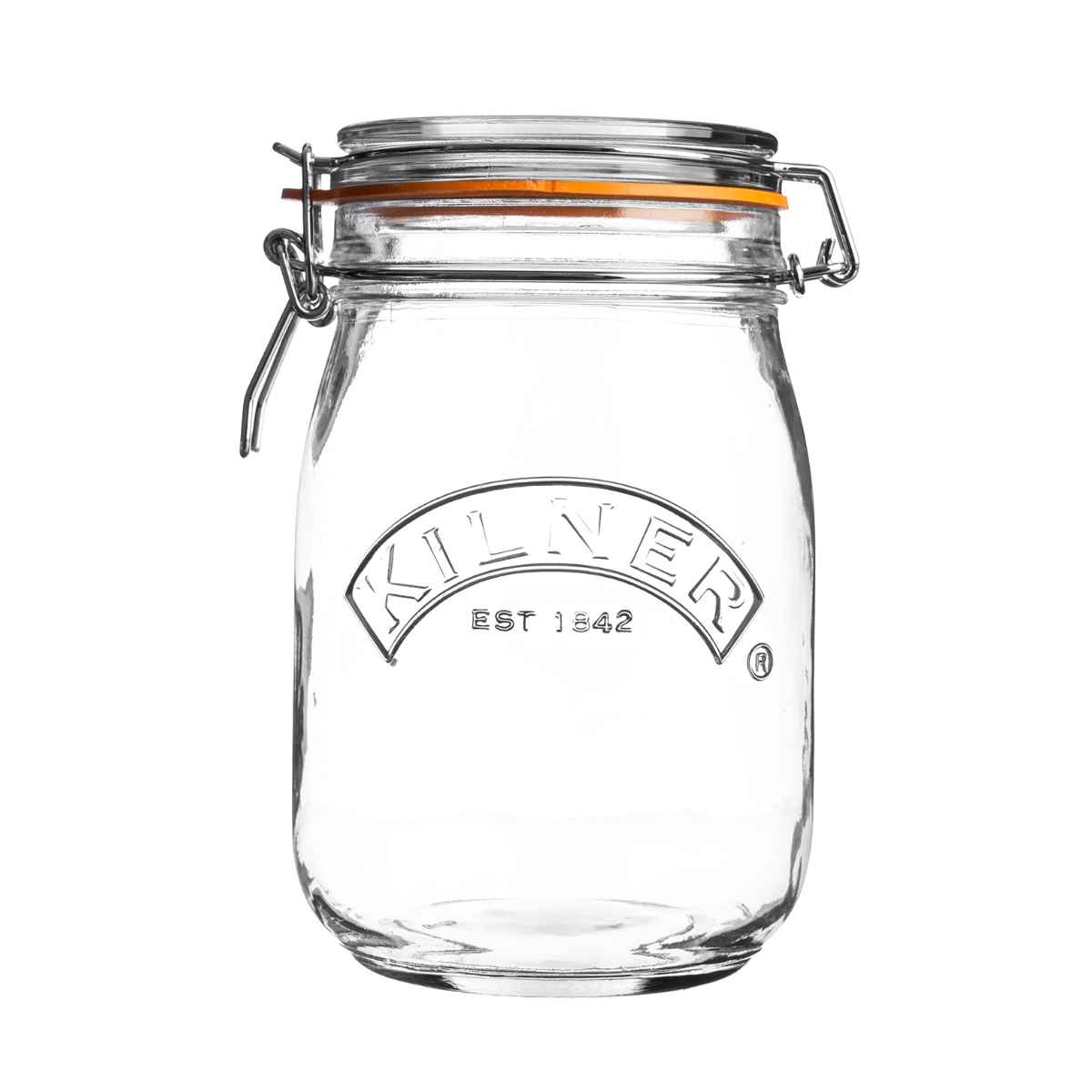 保存容器 KILNER ROUND CLIPTOP JAR 1L （ キルナー 保存瓶 ガラス 密閉 食洗機対応 保存 瓶 パッキン付き ガラス容器 食品 ガラス瓶 丸 調味料 密封容器 密閉容器 大きい お菓子 果実酒 梅酒 乾物 ）