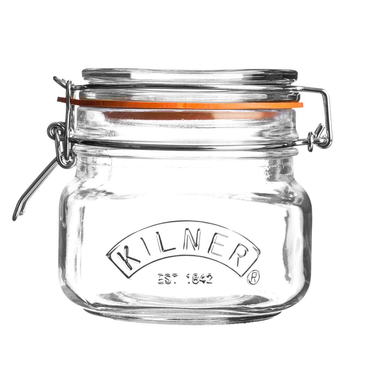 保存容器 KILNER SQUARE CLIPTOP JAR 500ml （ キルナー 保存瓶 ガラス 密閉 食洗機対応 保存 瓶 パッキン付き ガラス容器 食品 ガラス瓶 四角 ジャム 調味料 紅茶 コーヒー ）