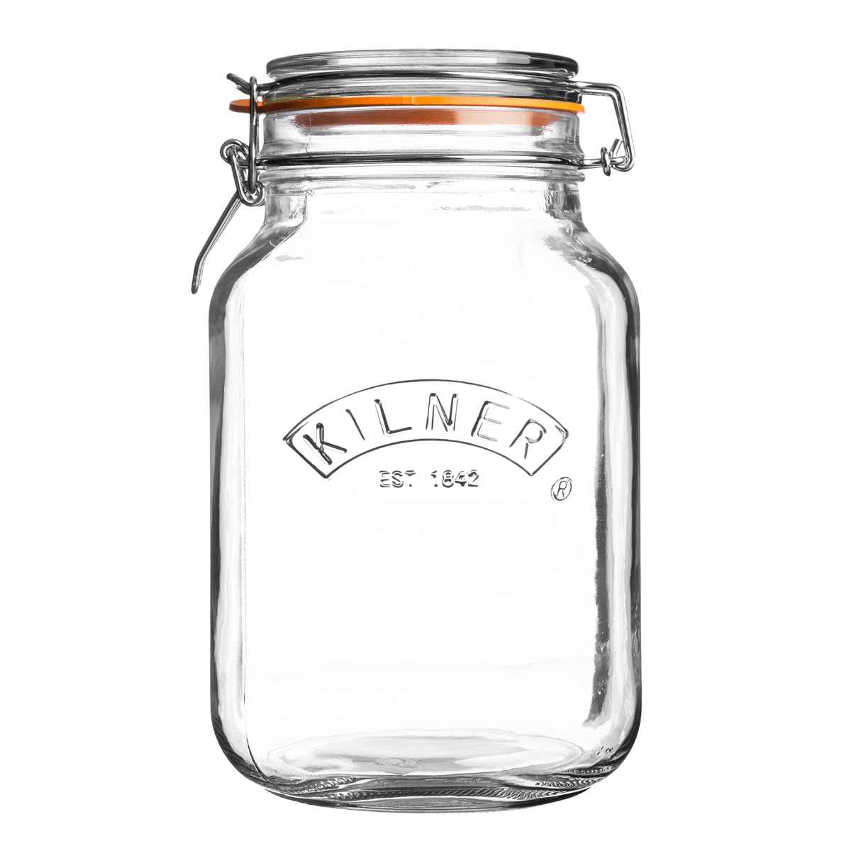 保存容器 KILNER SQUARE CLIPTOP JAR 1.5L （ キルナー 1500ml 保存瓶 ガラス 密閉 食洗機対応 保存 瓶 パッキン付き ガラス容器 食品 ガラス瓶 四角 調味料 果実酒 梅酒 ）