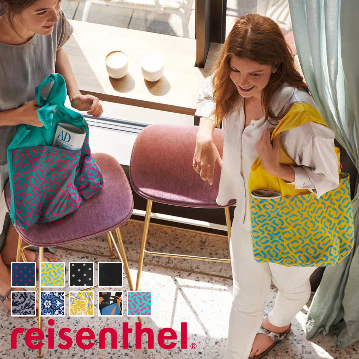 【アウトレット】エコバッグ reisenthel MINI MAXI SHOPPER PLUS 20L （ エコバッグ ミニマキシショッパープラス マイバッグ ポケット 撥水加工 大容量 折りたたみ マチ付き お買い物バッグ コンパクト 肩掛け ） 【FLORAL1】